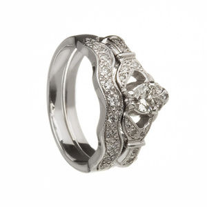 Diamond Encrusted Cladding Bridal Set-14K Gold